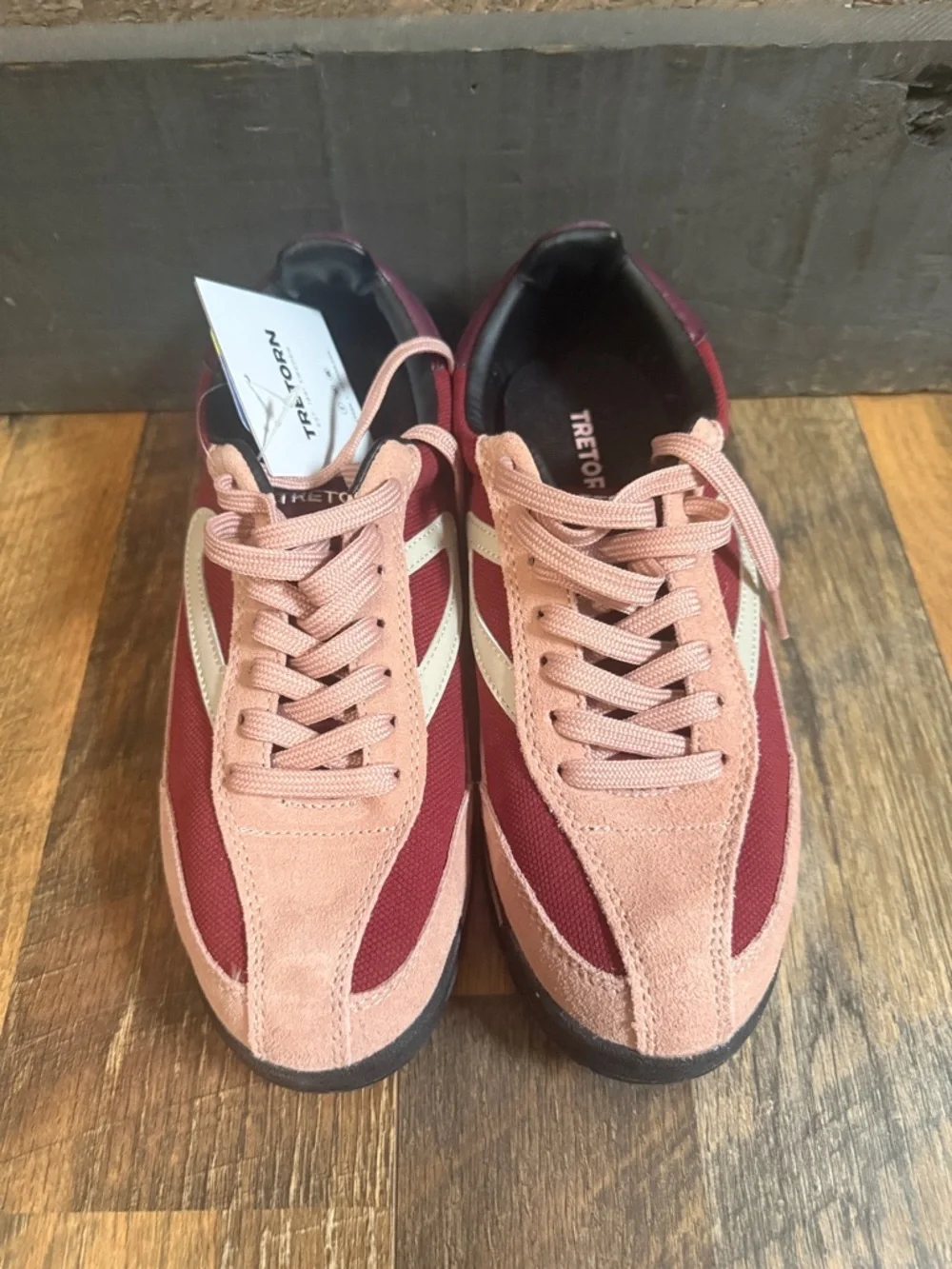 Tretorn Rawlins 2.0 Burgundy Pink Suede Sneakers Size 8.5 Women NWT - Picture 4 of 9